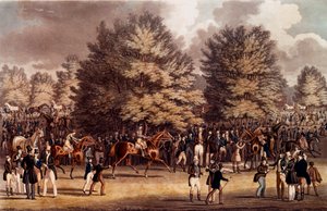 Hippismus: Die Vorbereitung vor dem Rennen in Epsem, England von Unknown artist