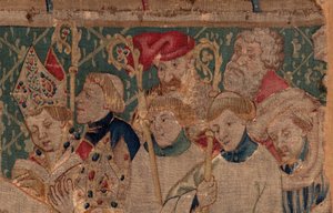 Geschichte von Saint Piat und Saint Eleuthère, Szene 10: Saint Eleuthère wird zum Bischof geweiht (Detail)