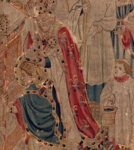 Geschichte von Saint Piat und Saint Eleuthère, Szene 10: Saint Eleuthère wird zum Bischof geweiht (Detail) von Unknown artist