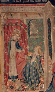Geschichte von Saint Piat und Saint Eleuthère, Szene 11: Die Versuchungen des heiligen Eleuthère. Detail. von Unknown artist