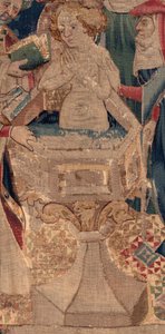 Geschichte von Saint Piat und Saint Eleuthère, Szene 13: Taufe von Blanda. Detail. von Unknown artist