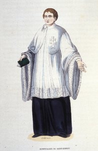 Hospitaliter des Militär- und Religionsordens vom Heiligen Geist, gegründet von Heinrich III. im Jahr 1578. Gravur aus dem 19. Jahrhundert, private Sammlung, Mailand.