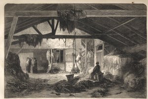 Wohnung eines Lumpenhändlers in der Rue de la Montagne Sainte Genevieve in Paris im 5. Arrondissement. Gravur von 1861 von Unknown artist