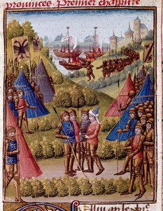 Wie die Römer die Provinzen ihres Reiches aufgeben. Miniatur aus „Römische Geschichte“ von Titus Livius