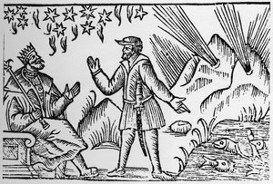 Ichthyomancia: Wahrsagerei durch die Bewegung von Fischen - in „Historia de Gentibus Septentrionalibus“ (Geschichte der Völker des Nordens) von Olaus Magnus, Rom 1555 von Unknown artist