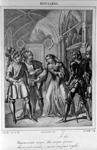 Illustration zu Akt III von „Ricciarda“ des italienischen Dichters und Dramatikers Ugo Foscolo (1778-1827) 19. Jahrhundert
