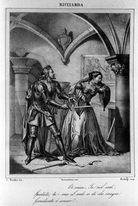 Illustration zu Akt IV von „Ricciarda“ des italienischen Dichters und Dramatikers Ugo Foscolo (1778-1827) 19. Jahrhundert