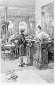 Illustration von „Rot und Schwarz“. Stendhal. 1831. Gravur aus dem späten 19. Jahrhundert. von Unknown artist