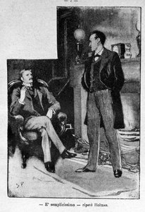Illustration des Buches Sherlock Holmes. Ende des 19. Jahrhunderts.