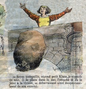 Illustration des späten 19. Jahrhunderts für das Märchen von Hans Christian Andersen „Groß Klaus und Klein Klaus“