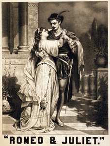Illustration zu Romeo und Julia von Shakespeare. Lithografie, um 1880