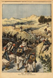 In Algerien, ein Bataillon organisiert von einem ganzen Bataillon von Zouaven, verstärkt durch die Kavallerie, um Areski ben Bashir zu fangen