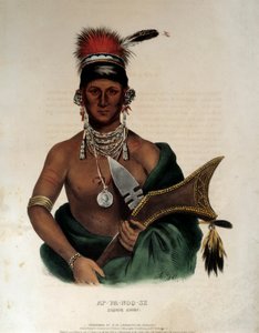 Indianer Amerikas: Porträt eines Indianerhäuptlings der Saukie Ap Pa Noo See von Unknown artist
