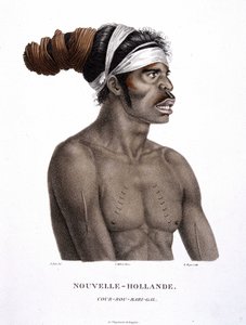 Indigener Cour-Rou-Bari-Gal von Neuholland - aus „Reise der Entdeckungen zu den südlichen Ländern“ von Messrs. Lesueur und Peer von Unknown artist