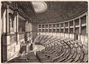 Innenansicht der Abgeordnetenkammer (Nationalversammlung), ehemals Palais Bourbon genannt, Paris, Frankreich von Unknown