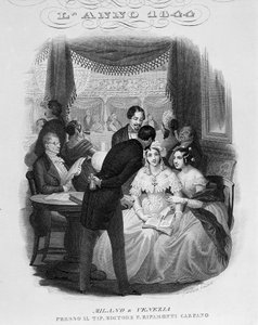 Innenansicht einer Loge des Teatro alla Scala. 1844 von Unknown artist