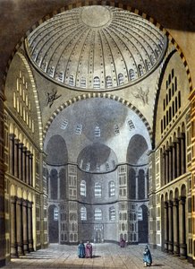 Innenansicht der Hagia Sophia Moschee in Konstantinopel - in „Das alte und moderne Kostüm“ von Ferrario, ed. Mailand von Unknown artist