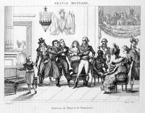 Interview von Joachim Murat (1767-1815) und Dumouriez (1739 - 1823) - Gravur des 19. Jahrhunderts von Unknown artist