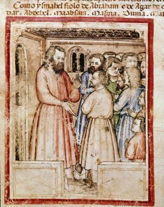 Jakob und seine zwölf Kinder Miniatur aus Codex 212 (oder Padovano Codice oder Bibel von Padua) 1390-1400 Rovigo, Accademia dei Concordi von Unknown artist