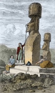 Jean-Francois Galaup, Comte de La Perouse, englischer Navigator und Entdecker, auf der Osterinsel während seiner Asienreise von Unknown artist