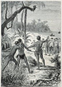 Reise von Kapitän James Cook (1728-1779) nach Neuguinea: die erste Begegnung mit den Eingeborenen