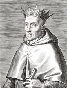 König Heinrich I. von Portugal und ein Kardinal. Henrique I. Porträt. von Unknown artist