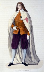 Ritter des Ordens von Avis (oder Aviz), portugiesischer Ritterorden, der 1147 von König Alfons I. Henriques für den Kampf gegen die Mauren gegründet wurde. Gravur aus dem 19. Jahrhundert von Unknown artist
