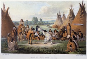 Der Kalumet-Tanz gegen Krankheiten bei den nordamerikanischen Indianern - in „Wanderings of an Artist among the Indians of North America“ von Paul Kane von Unknown artist