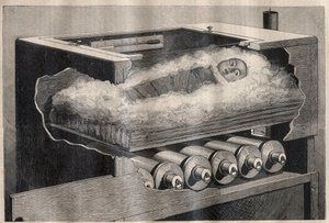 Künstliche Mutterschaft: ein Kinderinkubator - Gravur in „La Science française“ von Unknown artist