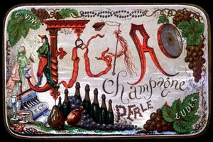 Etikett von Figaro Champagner Perle, sd. 19. Jahrhundert