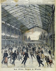 Der Nordpol in Paris: Pariser beim Schlittschuhlaufen - in "Le Petite Journal", Nov. 1892 von Unknown artist