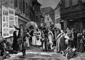 Der Sänger von Lamte im Elsass. Gravur in „Le Journal de la jeunesse“ von Unknown artist