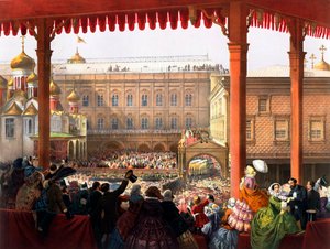 Die Krönung von Kaiser Alexander II. am 18.02.1855, Ansicht der Menge