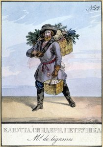 Gemüsehändler in Russland im 19. Jahrhundert von Unknown artist