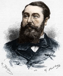 Leo Delibes (1836-1891), französischer Musiker und Komponist. Holzstich von Charles Baude nach Gaston Vuillier - in „Le Monde Illustré“ vom 28. April 1883