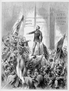 Léon Gambetta verkündet die Proklamation der Republik am 4. September von Unknown artist