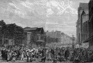 Les Halles zentral in Paris im Jahr 1878