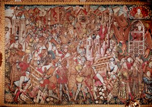Leben und Taten Alexanders des Großen (356-323 v. Chr.), König von Makedonien. 15. Jahrhundert Wandteppich. Rom, Galleria Doria Pamphili