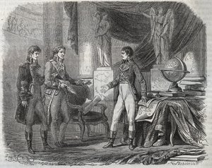 Lord Cornwallis (1738-1805) verhandelt den Vertrag von Amiens (1802) mit Napoleon Bonaparte (1769-1821) - der Frieden von Amiens, Frankreich - Vertrag unterzeichnet im März 1802, der die Revolutionskriege beendete