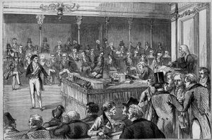 Lord John Russell (1792-1878) stellt das Reformgesetz (Reform Act) im House of Lords 1832 vor (Gravur) von Unknown artist