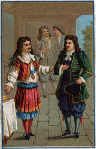 Ludwig XIV. und Molière: König Ludwig XIV. (1638-1715) und Jean-Baptiste Poquelin dit Molière (1622-1673) von Unknown artist