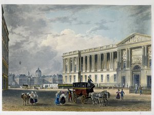 Louvre - Ostfassade, im Hintergrund die Kuppel - 19. Jahrhundert von Unknown artist