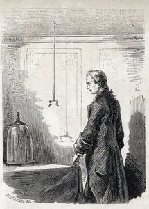 Luigi Galvani verursacht Froschkontraktionen durch Blitzableiter-Elektrizität - LUIGI GALVANI (1737-1798) italienischer Arzt und Physiker. Verursacht Kontraktionen in einem Frosch mit Elektrizität aus einer Gewitterwolke von Unknown artist