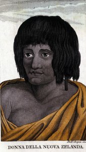 Maori-Frau aus Neuseeland. Gravur aus dem frühen 19. Jahrhundert. von Unknown artist