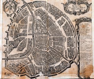 Karte der Stadt Moskau in Russland im 17. Jahrhundert. Paris, B.N.