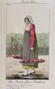 Erdbeer- und Himbeerhändler - in "Cris de Paris", Anfang des 19. Jahrhunderts von Unknown artist
