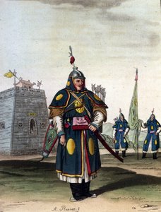 Militärischer chinesischer Mandschu - in „Le costume ancien et moderne“ von J. Ferrario, ed. Mailand von Unknown artist
