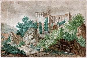 Kloster in Italien (Aquarell, ca. 1850) von Unknown artist