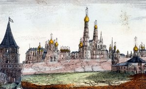 Moskau, der Kreml. 19. Jahrhundert, Gravur