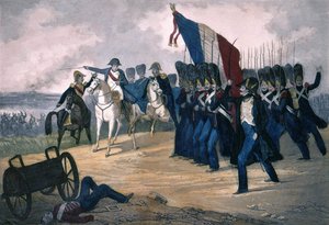 Napoleon I in Waterloo am 18.06.1815 (Gravur des 19. Jahrhunderts)